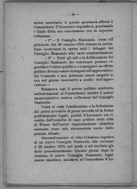 Pro-memoria in risposta alla petizione presentata dal sig. Riccardo Zanella contro il Comando ed il Consiglio nazionale di Fiume